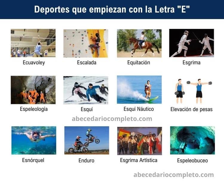 Deportes que empiezan con E - Lista completa