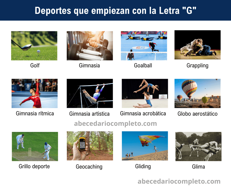 Deportes que empiezan con G - Lista completa