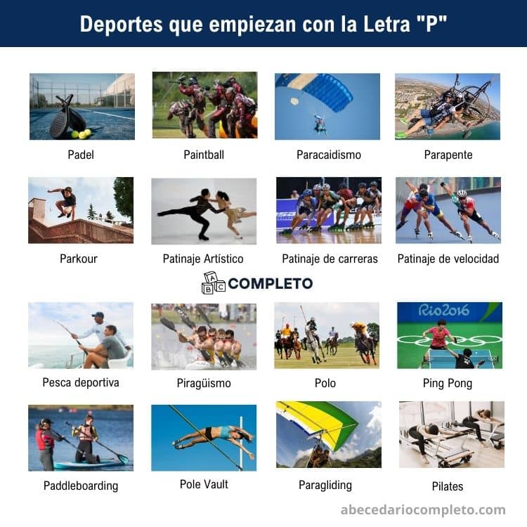 Deportes que empiezan con P - Lista completa