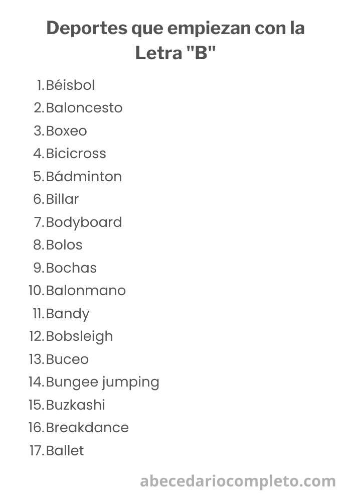 Deportes que empiezan con la letra B_ una lista completa