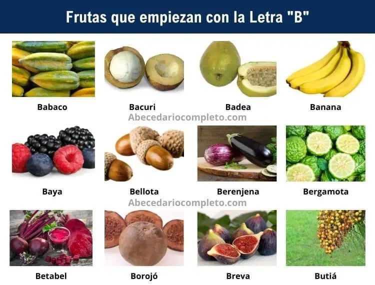 Frutas que empiezan con B - Lista completa