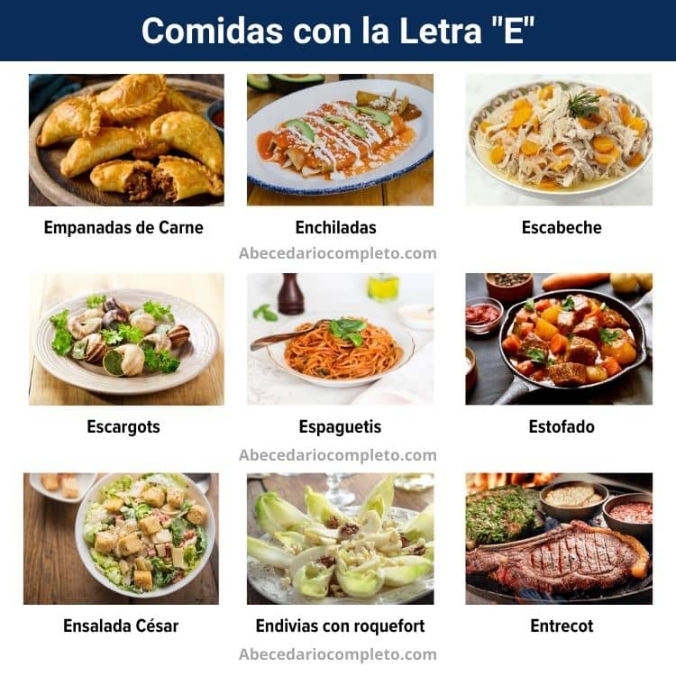 comidas con la letra e