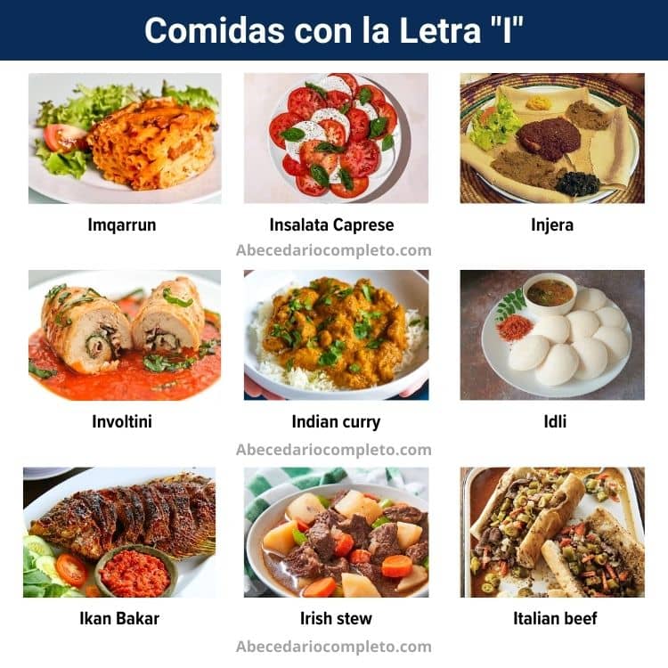 comidas con la letra i