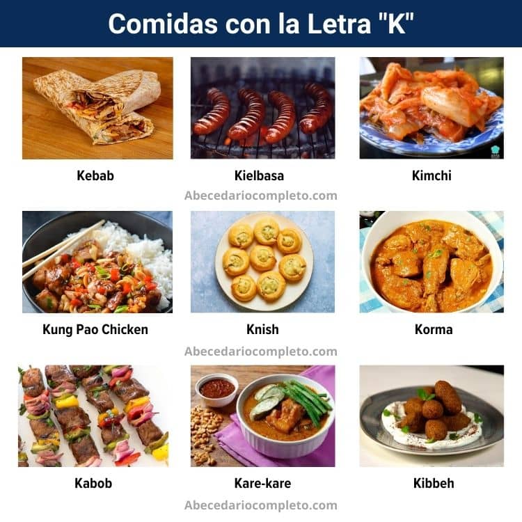 comidas con la letra k