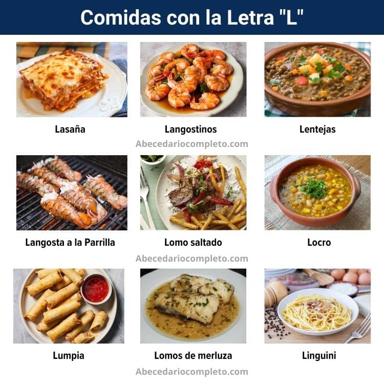 comidas con la letra l