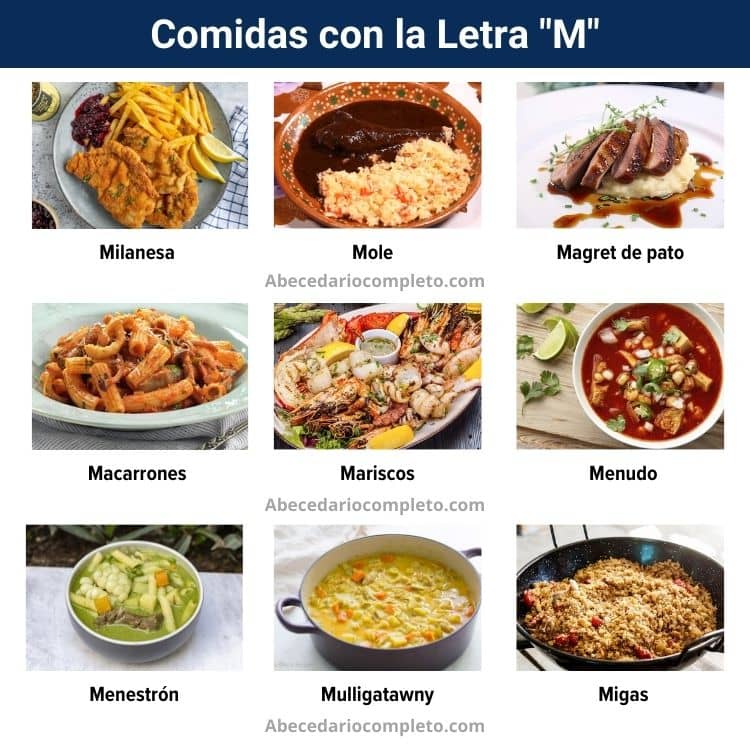 comidas con la letra m