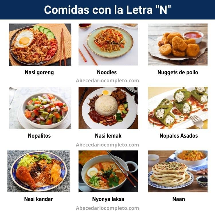 comidas con la letra n