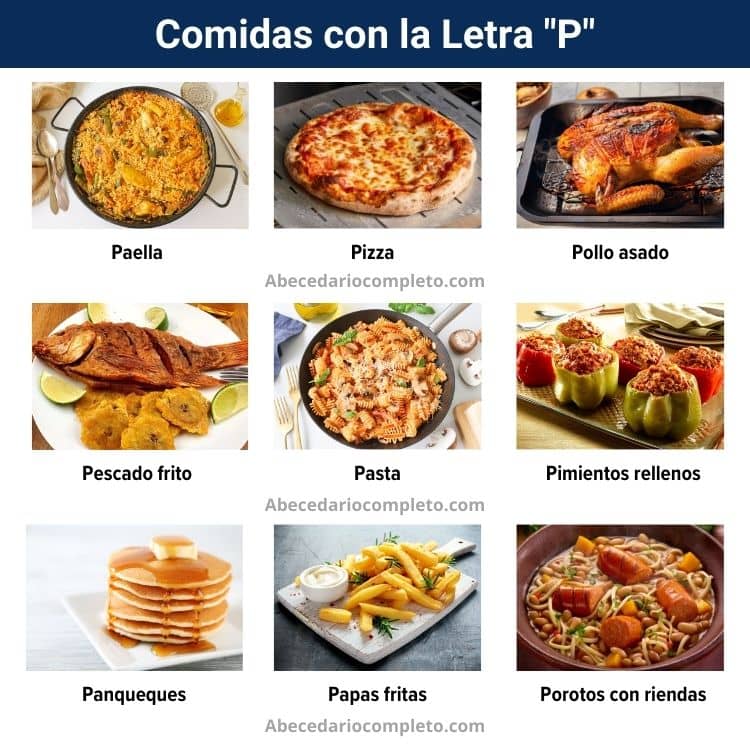 comidas con la letra p