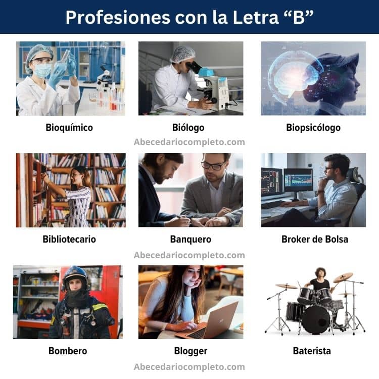 profesiones con la letra b