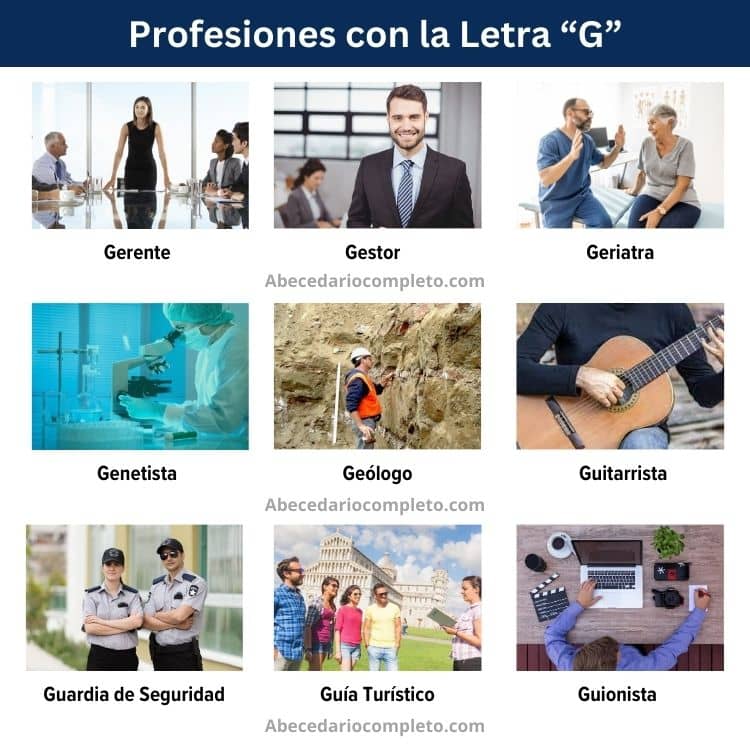 profesiones con la letra g