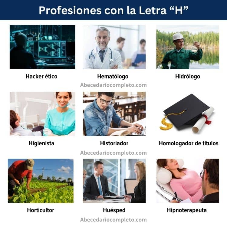 profesiones con la letra h