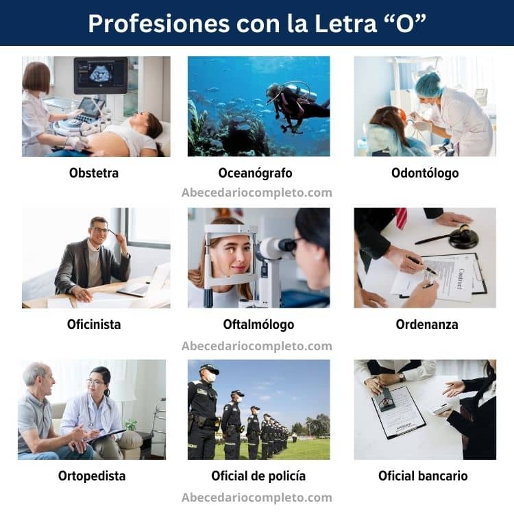 profesiones con la letra o