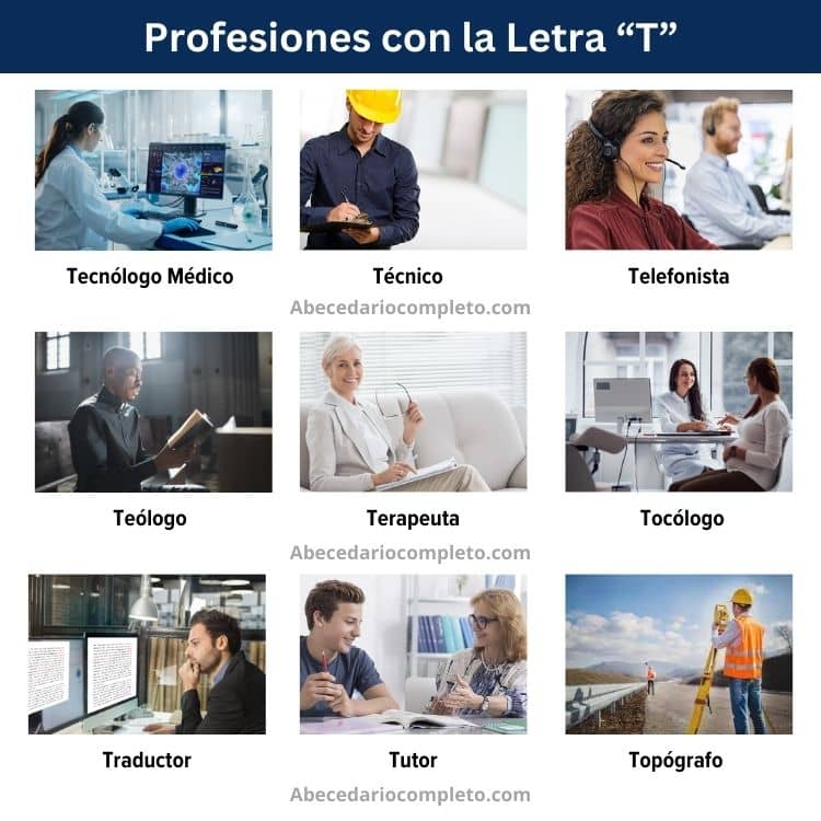 profesiones con la letra t