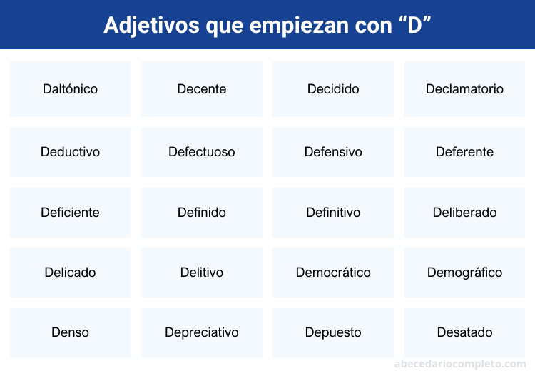 Adjetivos que empiezan con con D