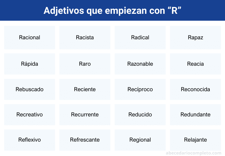 Adjetivos con R