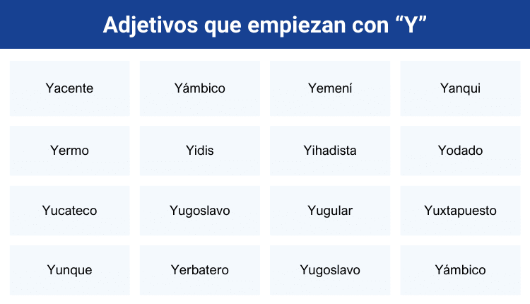 Adjetivos con Y