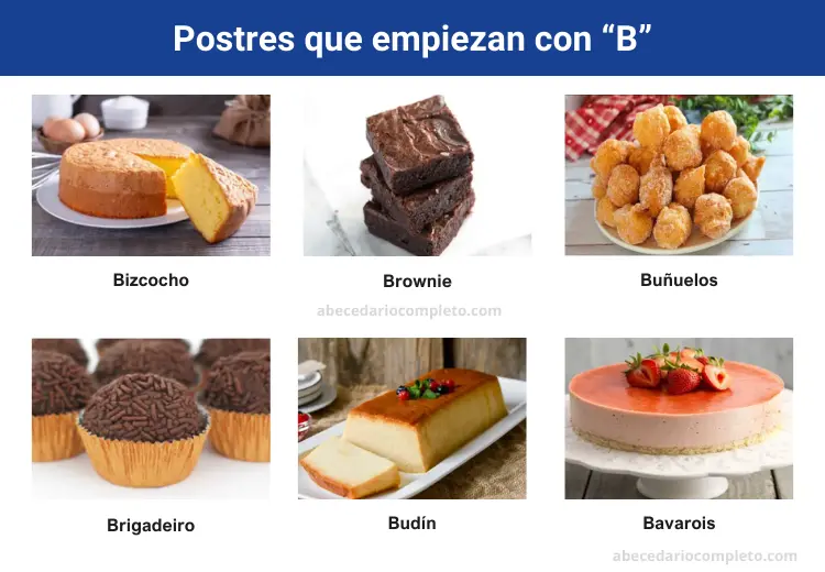 Postres que empiezan con B