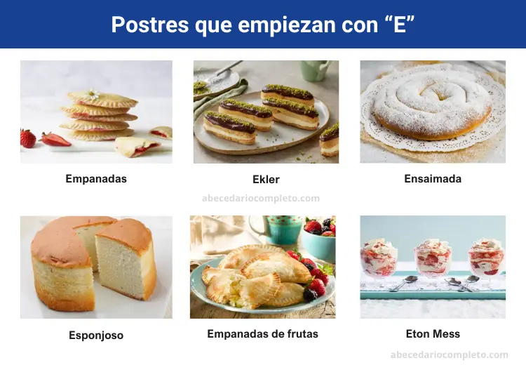 Postres que empiezan con E