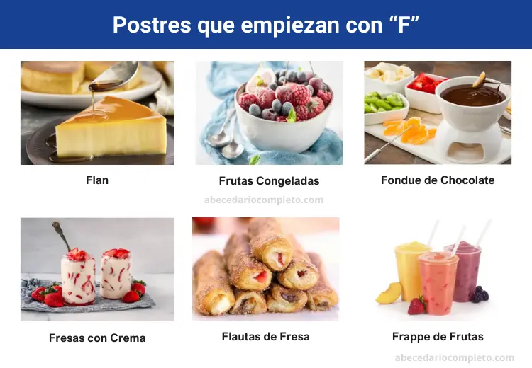 Postres que empiezan con F