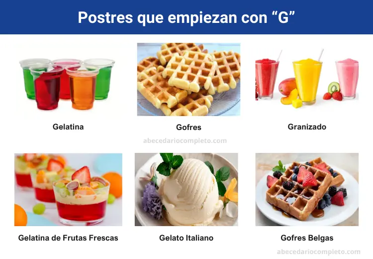 Postres que empiezan con G