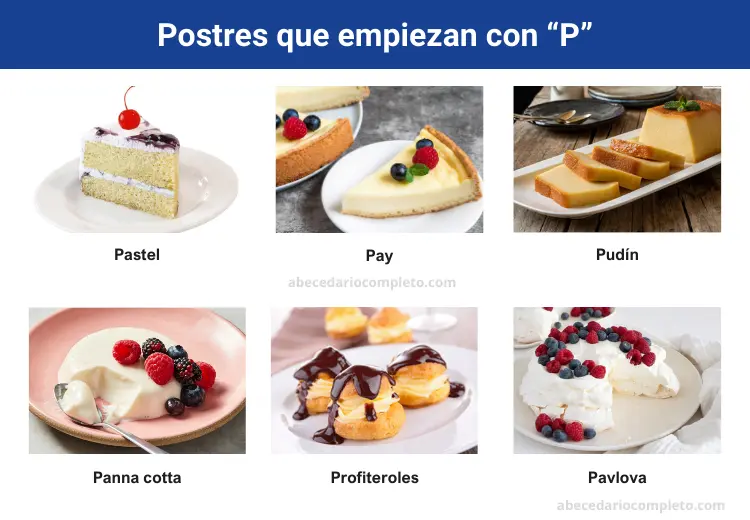 Postres que empiezan con P