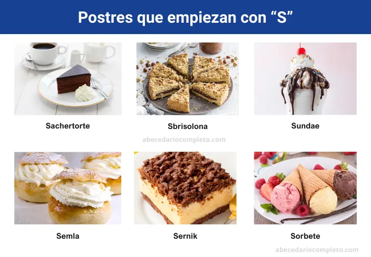 Postres que empiezan con S