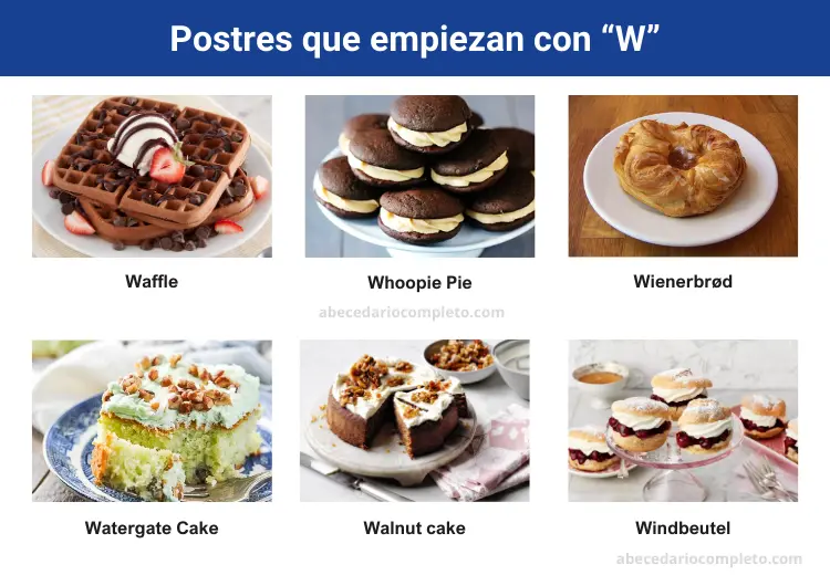 Postres que empiezan con W